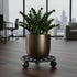 11.8" Comfy Hour Heavy Duty Cast Iron Rolling Plant Stand, Large Circular Plant Caddy with Industrial Wheels