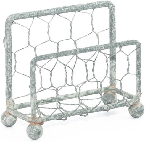 Chicken Wire Business Card Holder with Barn Roof Finish