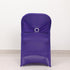 Efavormart Purple Spandex Folding Slip On Chair Cover with Silver Rhinestone Buckled Sash Band, Stretch Fitted Chair