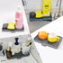 Large Silicone Sponge Holder - Multi-Purpose Self Draining Dish Soap Tray for Kitchen Sink, Waterproof Caddy Organizer