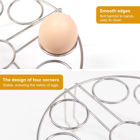 Stackable Egg Steamer Rack, BiaoGan Egg Cooking Rack with Heat Resistant Silicone Handles for Instant Pot Accessories