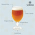 Vikko Beer Glass Set of 6, Belgian Style, Large 13.5 Ounce, Dishwasher Safe Durable Drinking Glass for Craft Brews
