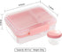 43-oz 5-oz Finorder Light Pink Portable Bento Lunch Box with Handle, BPA Free Snack Food Container for Picnic Work