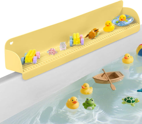 24 Inch Bathtub Splash Guard with 10 Suction Cups, Silicone Tub Water