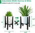 8 12 Inches Rnined Plant Stand Indoor, Bamboo Plant Shelf, Adjustable Corner Plants Flower Holders Single Floor Plant