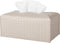 PU Leather Tissue Box Cover, Square Facial Tissue Holder, Griege Paper Organizer for Bathroom, Vanity, Tabletop, Car