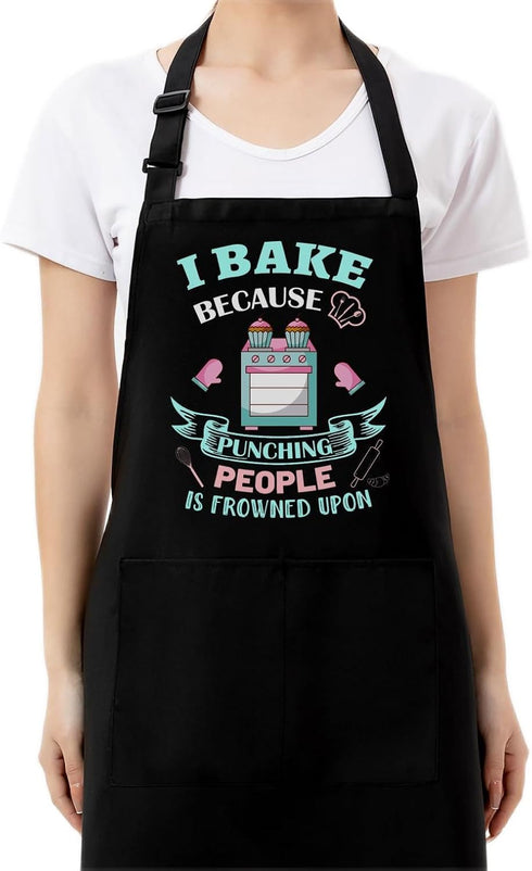 Funny Baking Gifts - Kitchen Cooking Apron with 2 Pockets, Perfect Gifts for Bakers