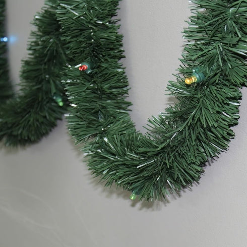 Battery Operated 35 Lt 18 ft Little Lite LED Lighted Pine Garland, Multi by Brite Star