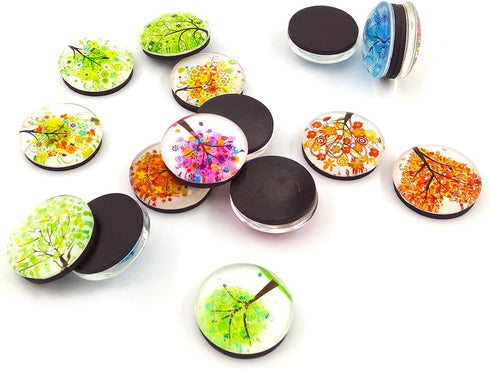 Aligle 16pcs Beautiful Glass Refrigerator Magnets - Funny Fridge Stickers for Office Cabinets, Whiteboards