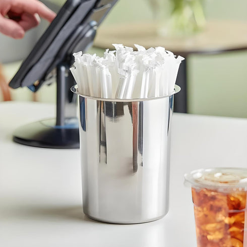 OCS Parts 6.75-Inch Kitchen Utensil Holder, Stainless Steel Dishwasher Safe Countertop Organizer