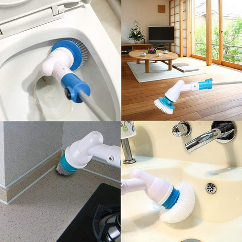 SUSIFT Set 3Flat,Dome,Corner Replacement Brush Heads for Hurricane Spin Scrubber with Multi-Function of and Adapter