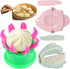 5 Pieces Dumpling Maker Set - Bun Maker, Steam Filled Plastic Mold, and Filling Spoon for Cooking (Green, Pink)