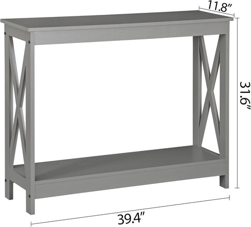 2-Tier ZENY Console Table, Entryway Table, Narrow Sofa Table with Shelves, Entrance Table for Living Room, Entryway
