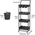 4-Tier Buzowruil Rolling Utility Cart, Storage Cart with Handle Multi-Purpose and Locking Wheels,with Hanging Basket