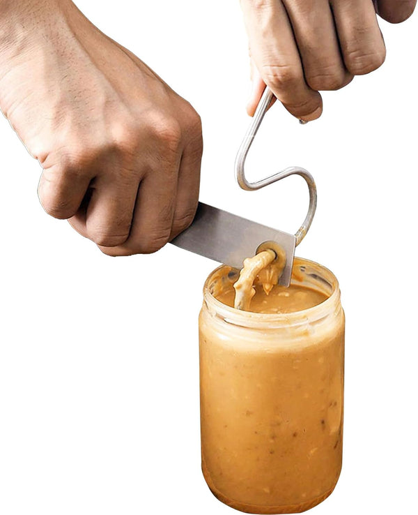 Bigwaves Peanut Butter Stirrer Tool, Fits 12-30 oz Jars, Stainless Steel Natural,