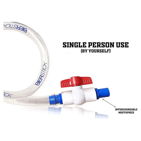 Beer Bong Tube and Funnel - with Valve, Optional Single or Double Header Y-Attachment, 5 Interchangeable Mouthpieces