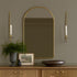 Set 2 Wall Candle Holders of Handcrafted Wrought Iron Sconces with Gold Finish, Easy to Install Modern Candle Holders