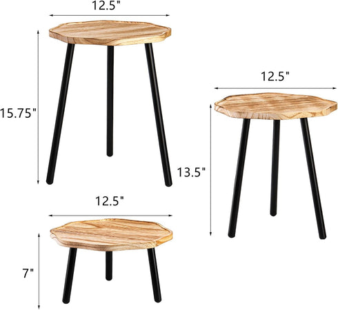 3 Pack Frcctre Indoor Plant Stand, Wooden Mid Century Plant Stand Tall Plant Table Plant Holder Plant Riser for Flower
