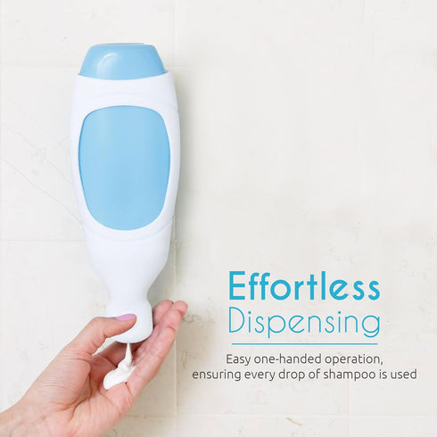 Squeezi 2 Unit Pack Wall Mounted Shower Dispenser for Shampoo and Soap Bottles, Bright White