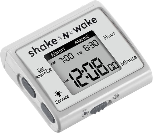 Tech Tools Vibrating Alarm Clock - Shake N Wake Silent Alarm Wristband Watch with Dual Alarms