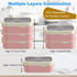Stackable Bento Box Adult Lunch Box, 3 Layers Large Capacity Containers, Microwave Safe with Utensils, Dividers