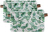 xigua Green Leaves Storage Basket Collapsible Toy Storage Bins Waterproof Canvas Storage Basket with Leather Handles for Home Closets Offices,Bedrooms,Kids Toy and Gift Baskets,1PCS