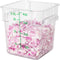 Met Lux 4 Quart Brine Bucket - 1 Square Marinating Container with Volume Markers, Clear and Green Plastic Dough Rising