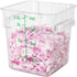 Met Lux 4 Quart Brine Bucket - 1 Square Marinating Container with Volume Markers, Clear and Green Plastic Dough Rising