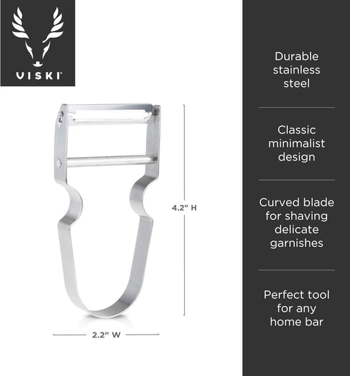 Viski Citrus Peeler Tool - Fruit Peeler for Cocktails, Professional Grade Bartender Tools