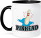 3dRose Funny Pinhead Bowling Sports Design Mug, Two Tone, 11 oz, Black/White