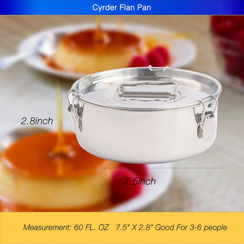 Stainless Steel Flan Pan, 63 oz - Flanera Mold Cooker for Baking, Compatible with Instant Pot, Oven & Dishwasher Safe