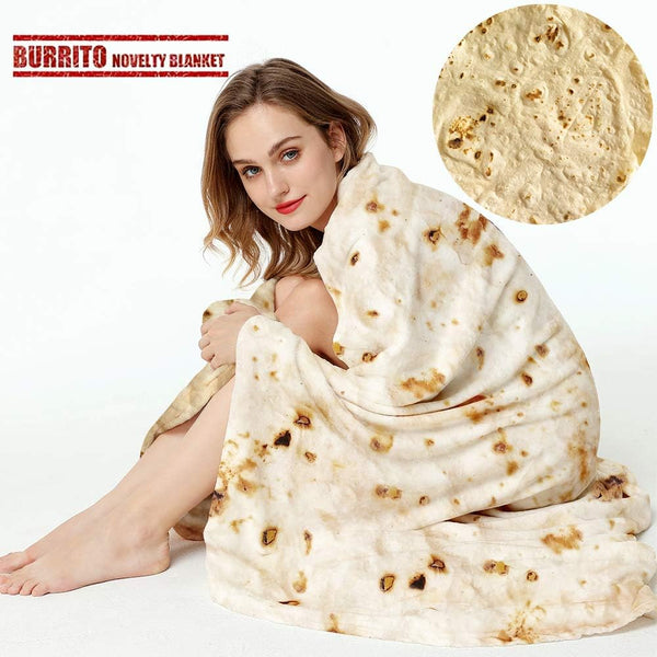 LetsFunny Burrito Tortilla Throw Blankets for Adults Teen Kids, Double Sided Tortilla