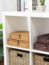 Set 2 DOKOT Flat Seagrass Storage Bins with Lid, Wicker Basket for Shelf Organize, of (Small+Large)