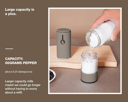 Set, 6 2packBrown Stainless Steel Rechargeable Electric Salt and Pepper Grinder USB Charging with Dust Cover