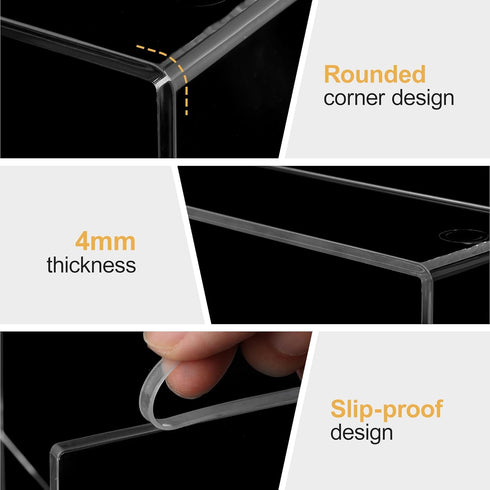 4 Pack (9.2 3 5 inches) Aminigram Acrylic Risers Display Stands, Display Stands for Collectibles, Clear Acrylic Shelf