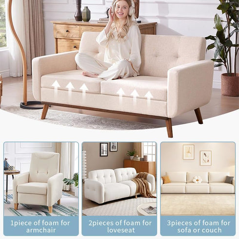 YIYIREA 22"x22" 40D 2-Pack Couch Cushion Support for Sagging Seat Sofa Furniture Seat Cushion Sagging Repair Curved