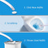 Disposable Toilet Brush and Holder Set with 16 Refills, Long Handle Wand, Compact Bathroom Scrubber, White