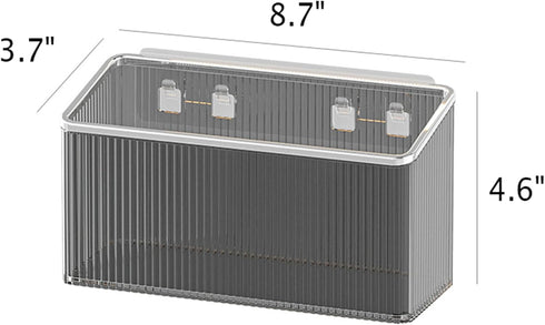 Qushy Floating Shelves Wall Bin Organizer, Adhesive Wall Mounted Plastic Storage for Makeup, Office, Kitchen