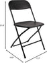 Commercial 650lb Set BTEXPERT Black Plastic Folding Chair Steel Frame High Weight Capacity Event Chair Lightweight