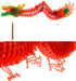 AMS 3D Chinese New Year Paper Dragon Garland Hanging Decoration for New Year Party (39 inch)