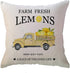 ULOVE LOVE YOURSELF Farm Fresh Lemons Throw Pillow Case - Summer Farmhouse Decor, Set of 4 Lemon Wreath/Lemon Truck