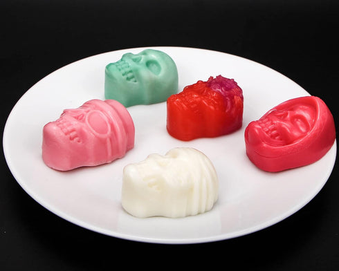 Webake Skull Chocolate Mold, 5 Different Shapes Silicone Skeleton Mold for Halloween Treats, Pack of 2