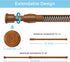 AIZESI Short Spring Tension Curtain Rod (Wood, 12"-20", 2Pcs)