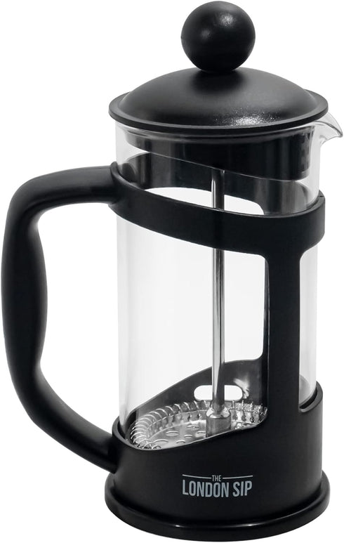 French Press Immersion Brewer Coffee Maker with Stainless Steel Filter System, 12oz, Black