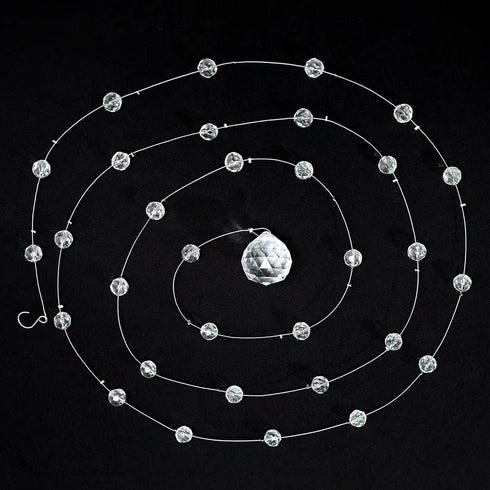Crystal Beaded Strands Clear Glass Beads Curtain, Wedding Props Decor, Hanging Ceiling Decoration Accessories
