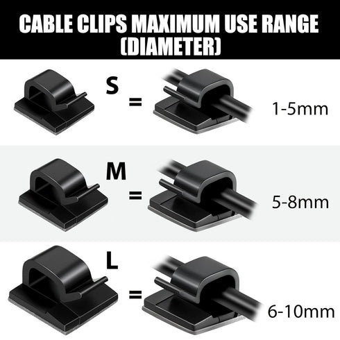 Maitys 60 Pieces Outdoor Cable Clips - Christmas Adhesive Hooks, Cable Management Wire Light Clips for Fairy Light