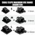 Maitys 60 Pieces Outdoor Cable Clips - Christmas Adhesive Hooks, Cable Management Wire Light Clips for Fairy Light