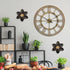 Metal Flower Wall Art Decor, 10“ Rustic Modern Floral Sculpture, Distressed Iron Wall Hanging for Indoor Outdoor