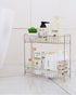 2-Tier Counter YQh Bathroom Storage Organizer Rack, Stainless Steel Shower Caddy, and Vanity Shelf
