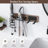 Tindbea 3 in 1 Hair Dryer Holder, Curling Iron Holder, Wall Mount Blow Dryer Organizer Rack for Universal Dryer (Walnut